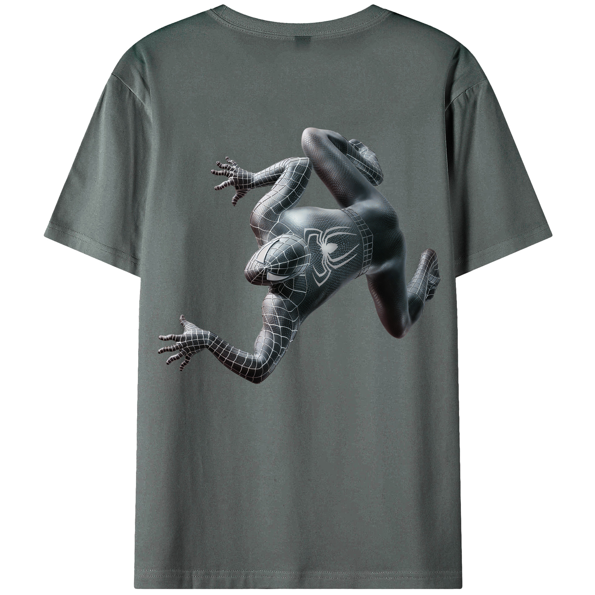 （画像用） Spider Man スパイダーマン 綿100％ メンズ半袖Tシャツ（バックプリント） 通気性